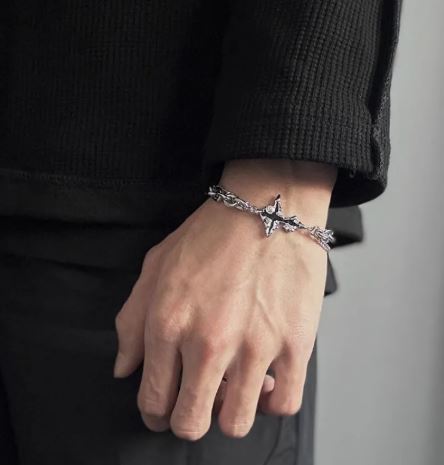 Men's Cross Bracelet worn on wrist