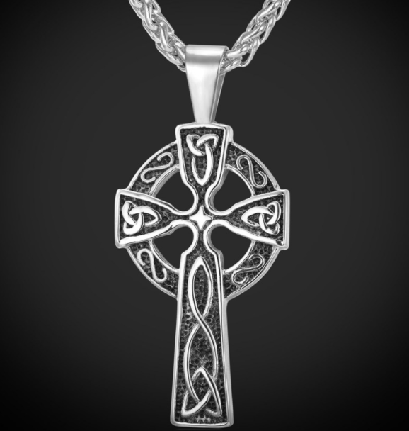 Titanium Steel Cross Pendant with Vintage Necklace