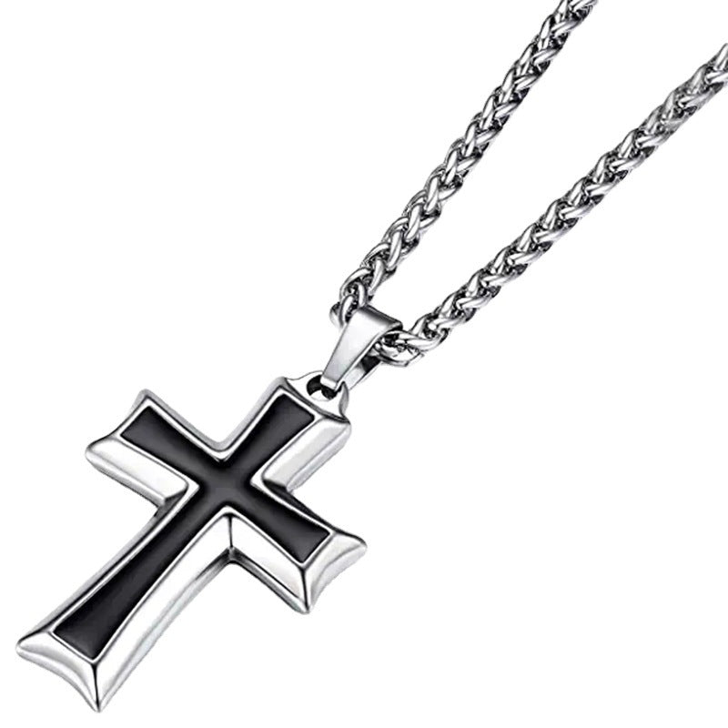 Minimalist stainless steel cross necklace
