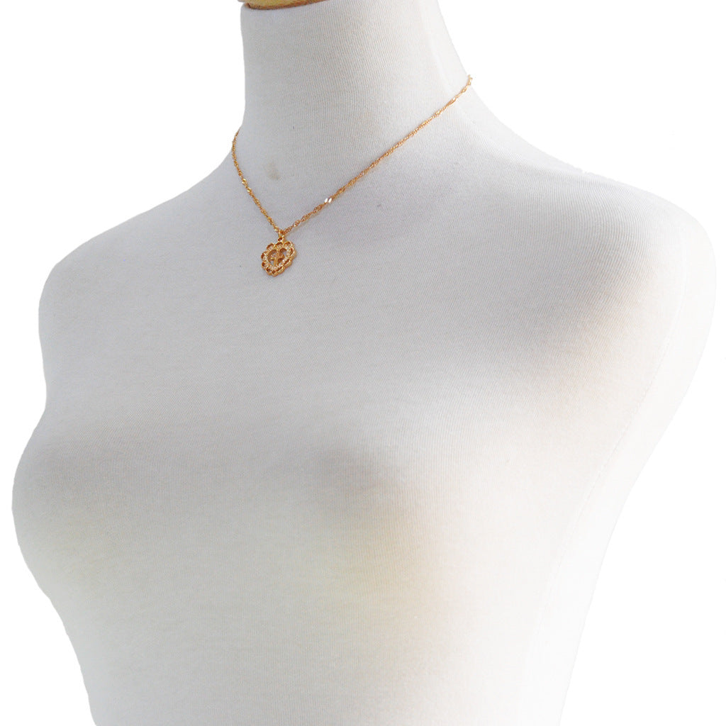 Vintage Minimalist Heart Cross Pendant Necklace