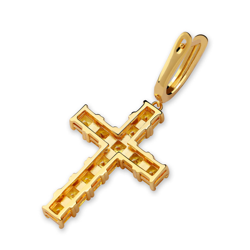 Square zircon cross earrings