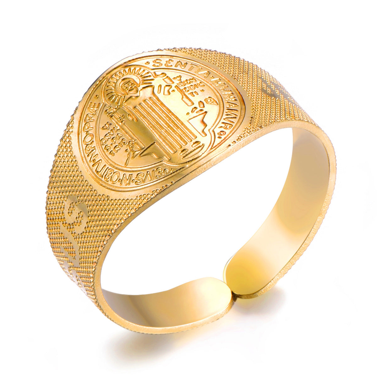 Stainless steel couple rings with cross design