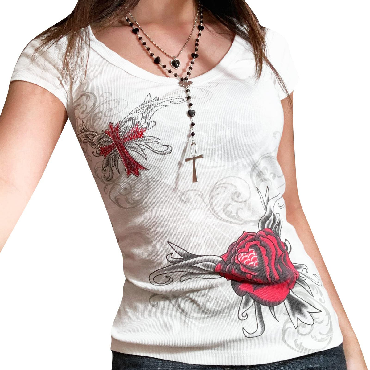 E-girl grunge graphic crop top