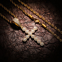 Retro Hip Hop Ice Sugar Cross Pendant Necklace for All