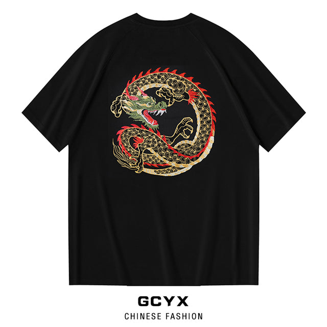 Cotton short-sleeved embroidered t-shirt