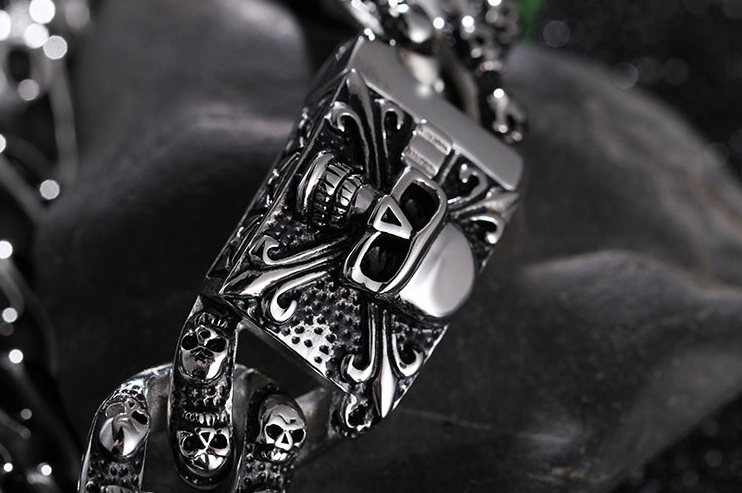 Titanium Steel Skull Men's Bracelet