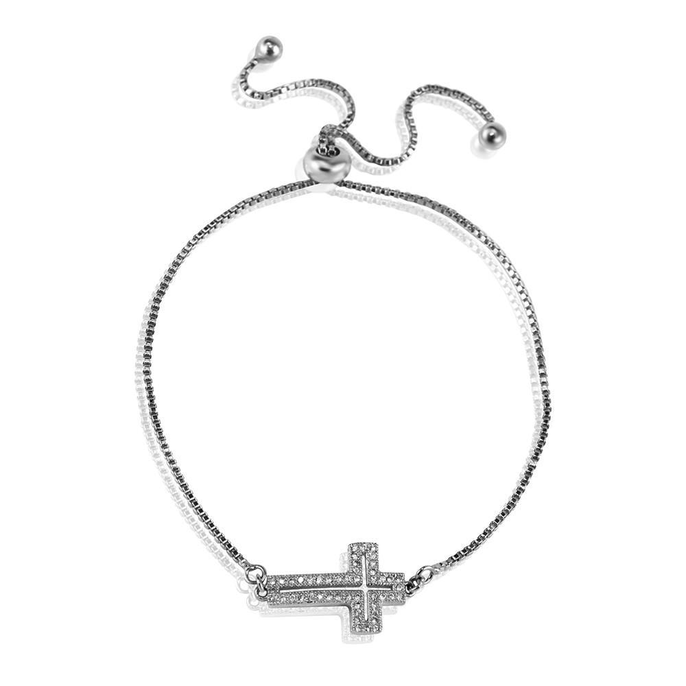 Silver cross bracelet