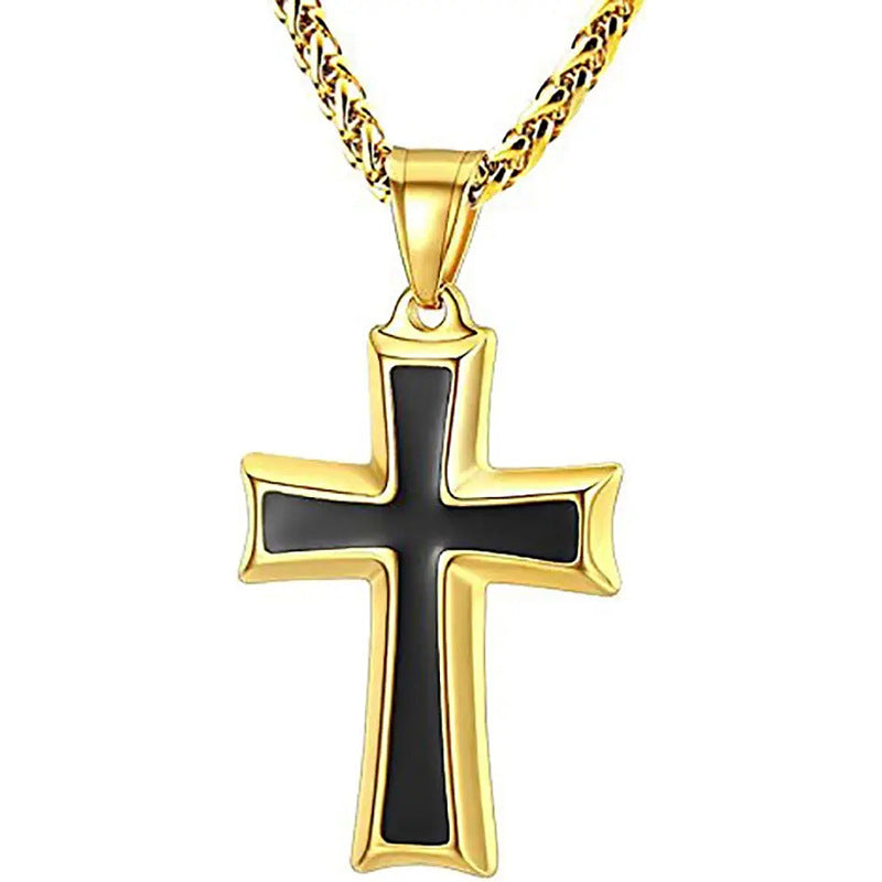 Minimalist stainless steel cross necklace