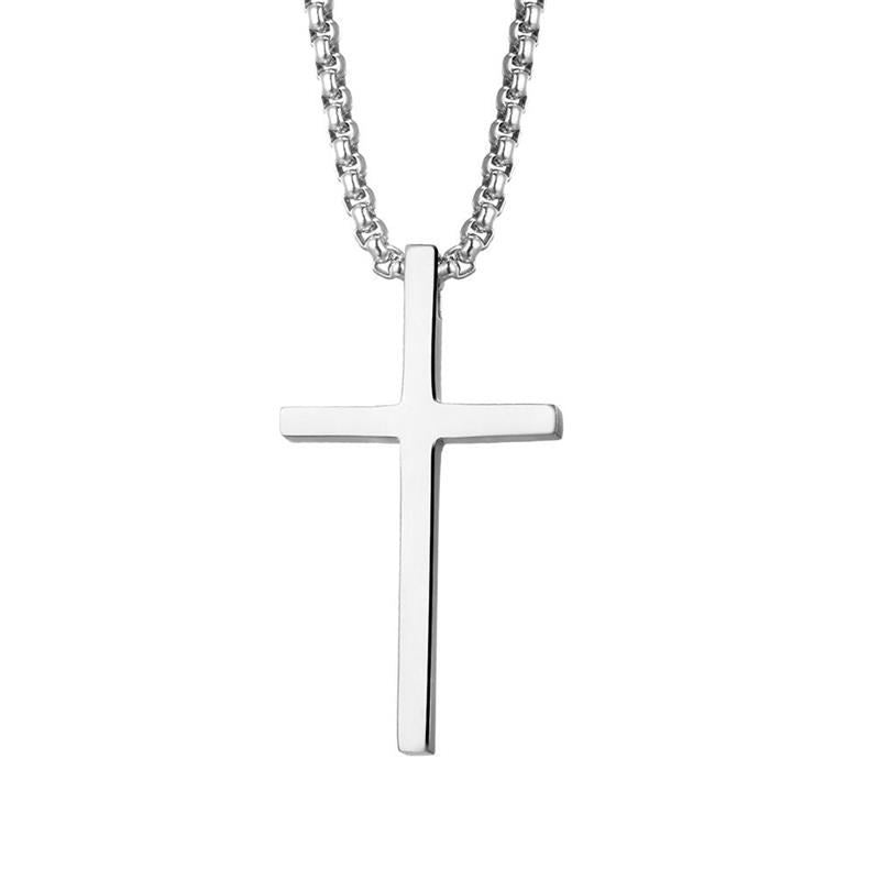 Retro cross pendant necklace with diamonds