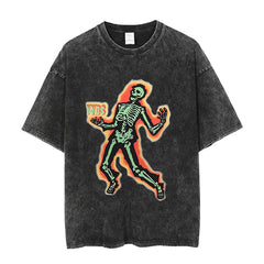 Retro Skull Graphic Cotton T-Shirt for Men