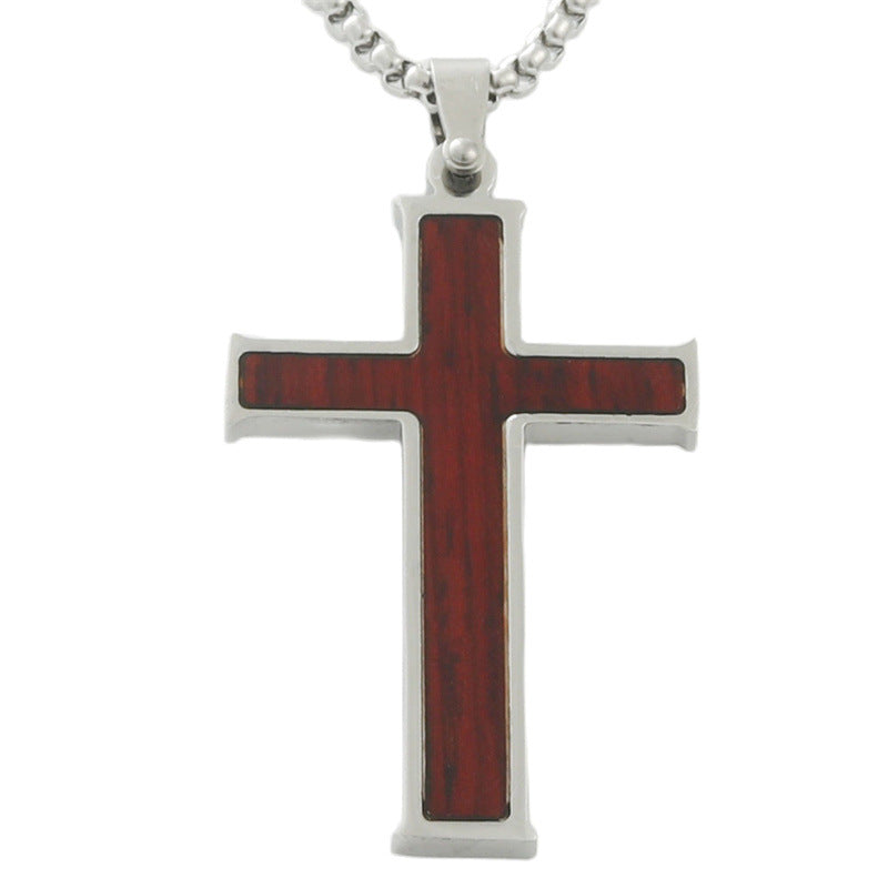 Punk Vintage Titanium Steel Cross Pendant Necklace