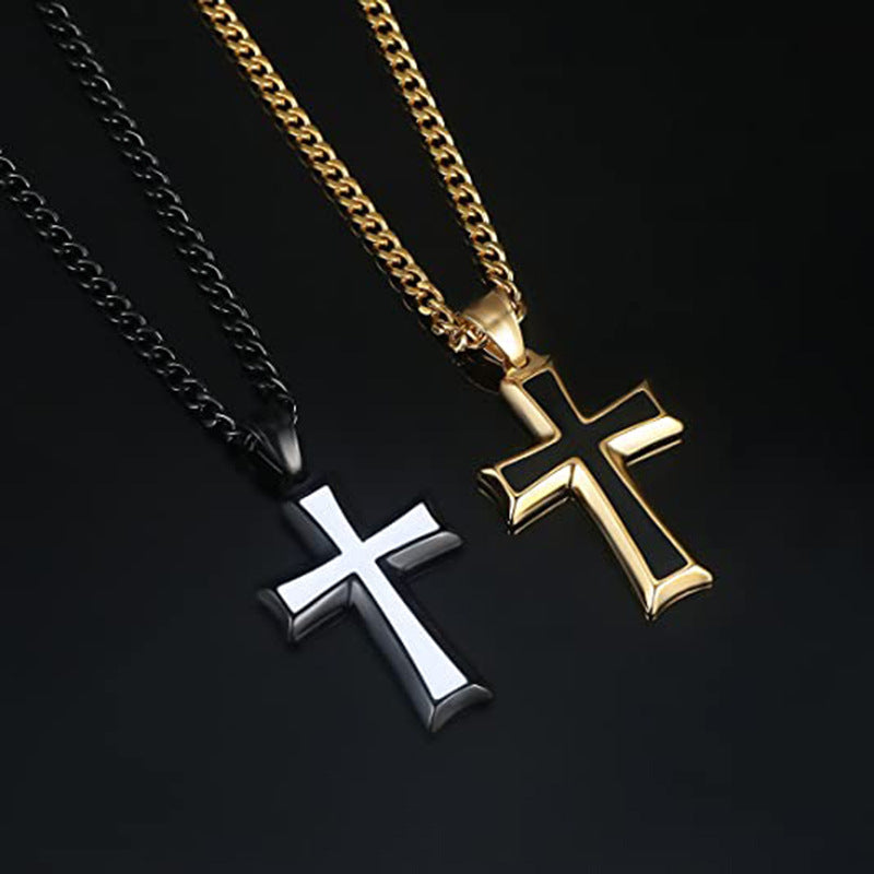 Minimalist stainless steel cross necklace