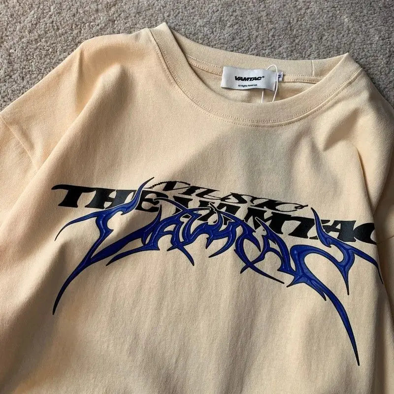Vintage letter print graphic T-shirt