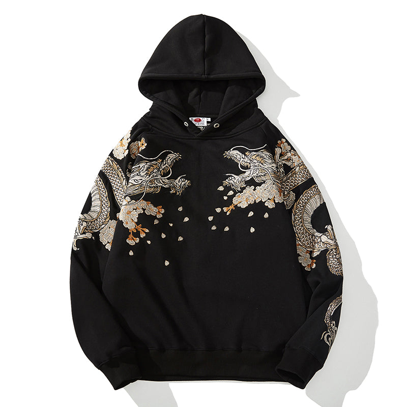 Men's Hoodie with Chinese Phoenix Embroidery Design