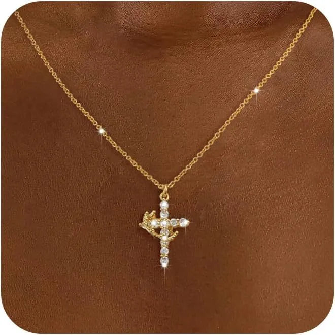 Diamond cross necklace