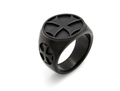 Retro Titanium Steel Cross Ring for Men's Punk Fashion
