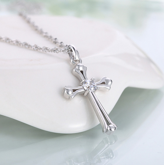 Fashionable Women's Necklace with Bold Cross Pendant