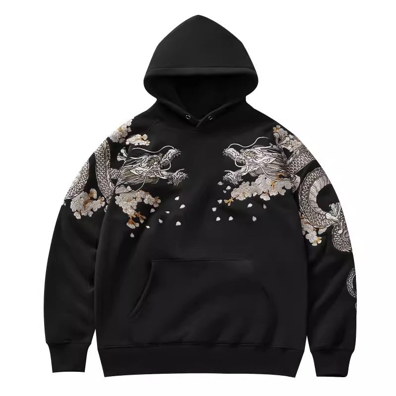 Men's Hoodie with Chinese Phoenix Embroidery Design