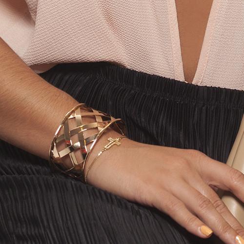 Gold cross bracelet