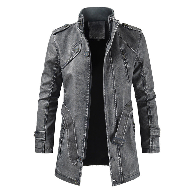 Slim-Fit Cold-Proof Leather Jacket for Men