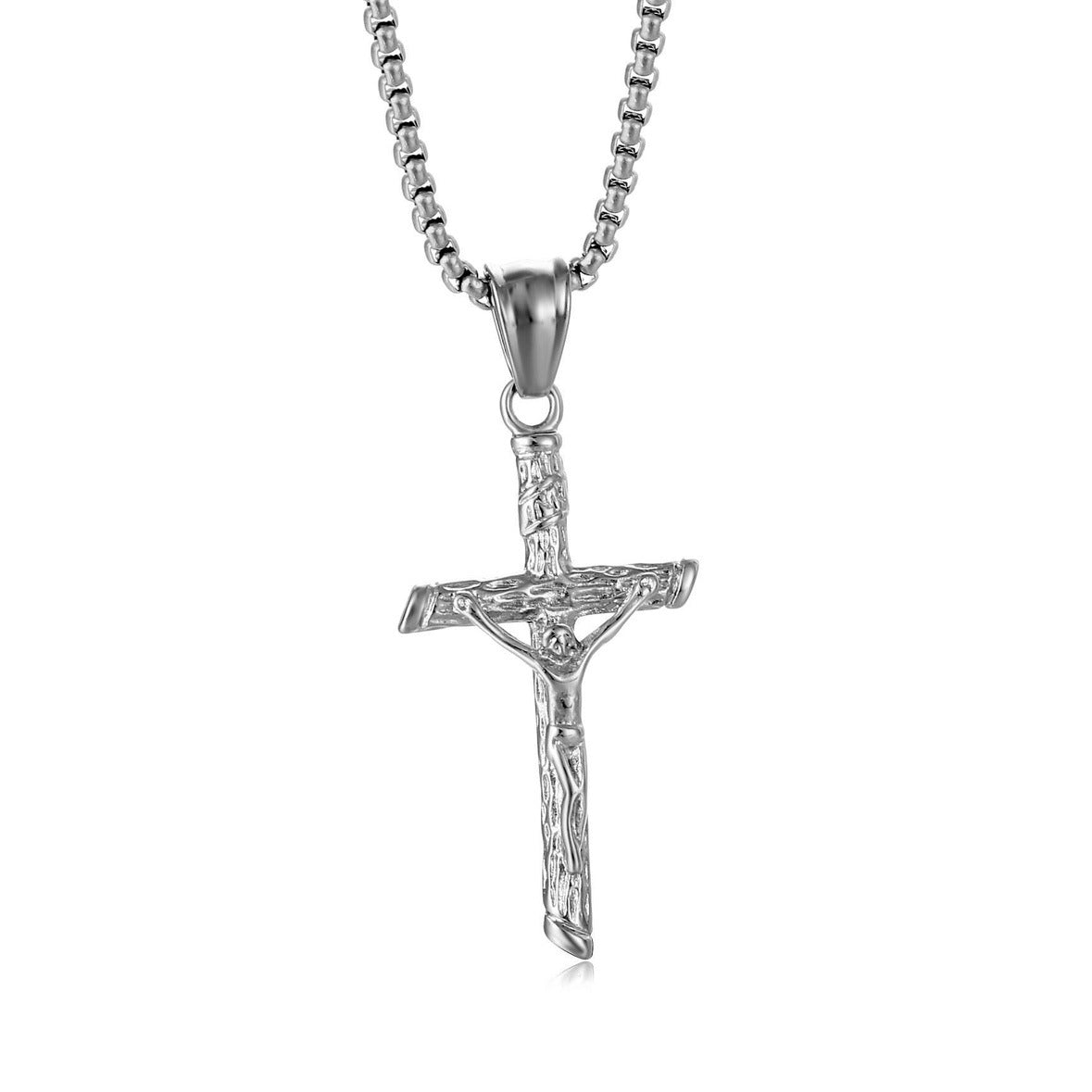 Colar de Diamantes com Cruz Retrô para Homem