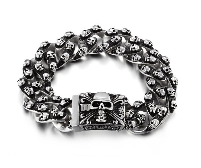 Titanium Steel Skull Men's Bracelet