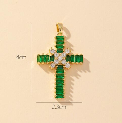 Silver cross stud earrings with diamonds