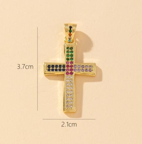 Silver cross stud earrings with diamonds