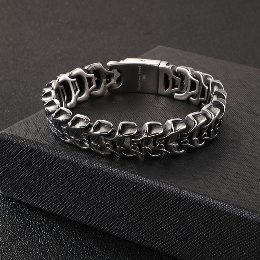 Punk skull titanium steel bracelet