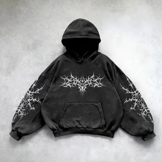 Pullover Hoodie with Ghotic Design