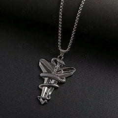 Retro Cross Pendant Diamond Necklace for Men