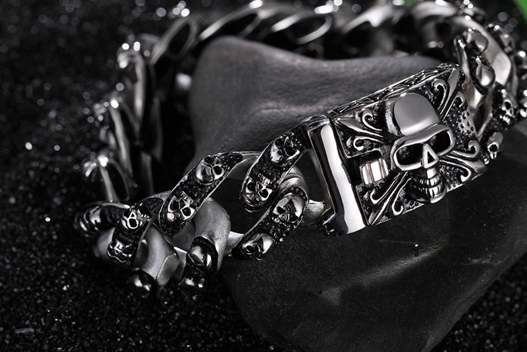 Titanium Steel Skull Men's Bracelet
