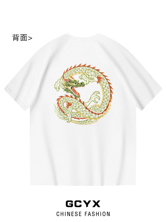 Men's Cotton Short-Sleeved Embroidered T-Shirt 2024