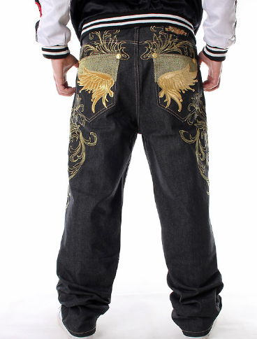 Jeans Bordados de Hip Hop