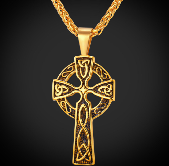 Titanium Steel Cross Pendant with Vintage Necklace