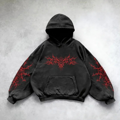 Pullover Hoodie with Ghotic Design
