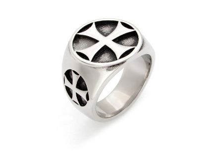 Retro Titanium Steel Cross Ring for Men's Punk Fashion