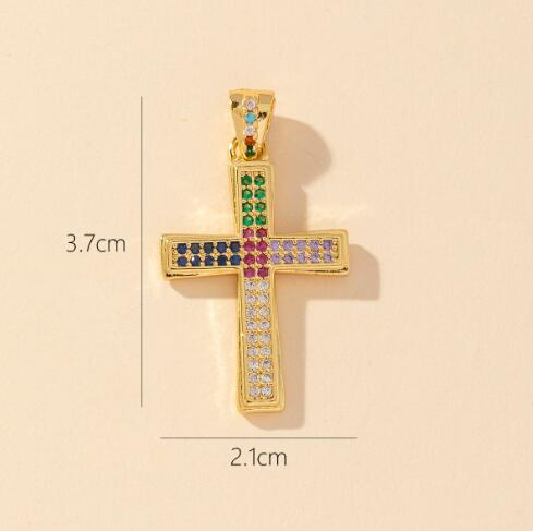 Silver cross stud earrings with diamonds