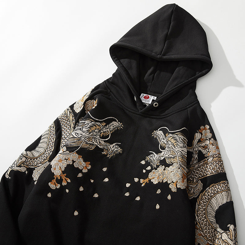 Men's Hoodie with Chinese Phoenix Embroidery Design