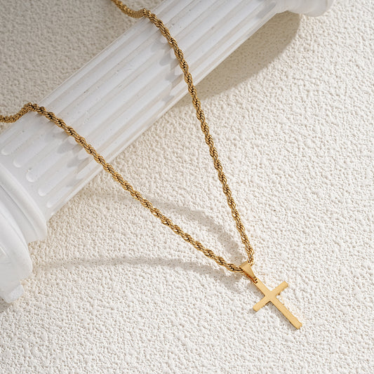 Stainless steel cross pendant necklace