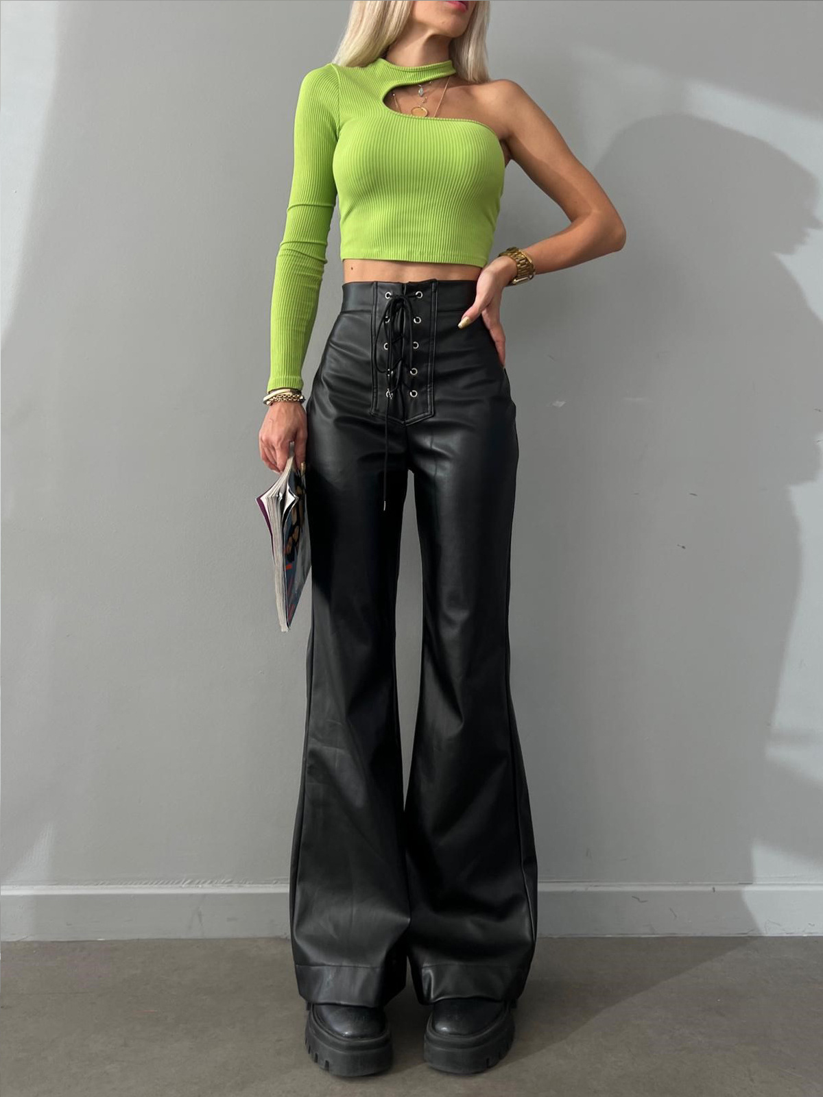 Women's Stretch Faux Leather Pants