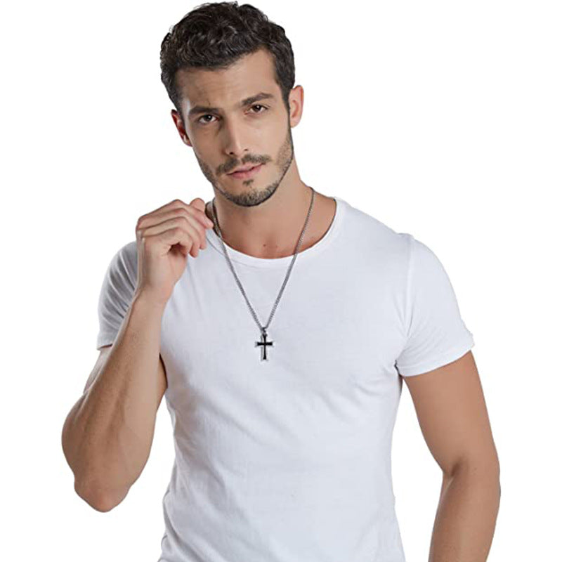 Minimalist stainless steel cross necklace