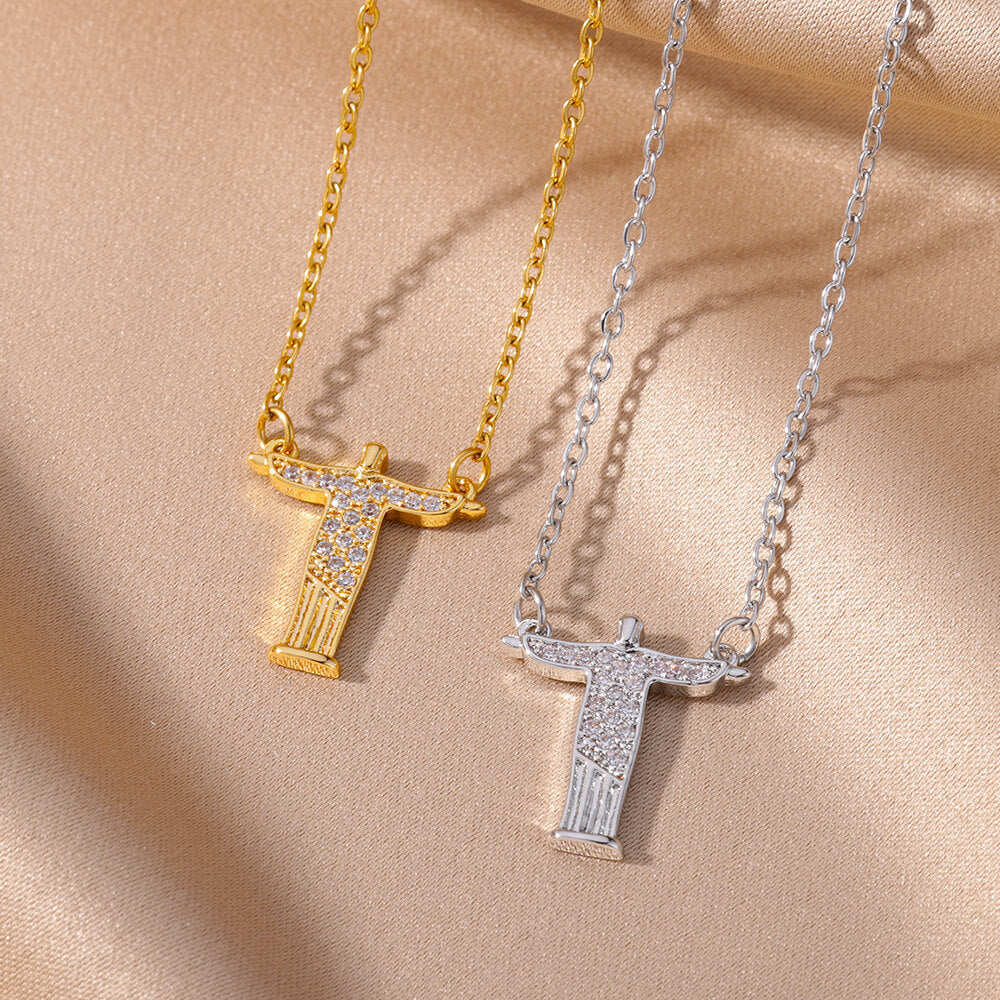 Trendy Minimalist Cross Pendant Necklace with Zirconia