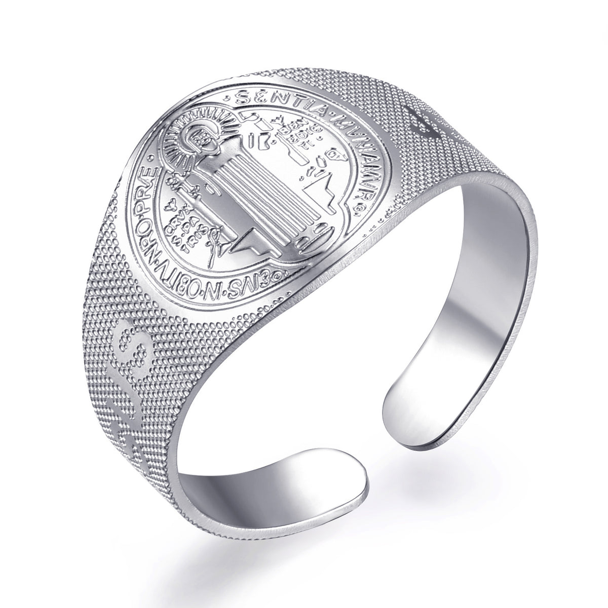 Stainless steel couple rings with cross design