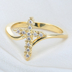 Diamond Cross Jesus Ring for Women - Fashion Silver Jewelry