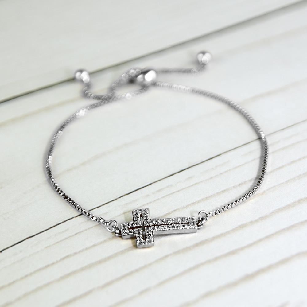 Silver cross bracelet