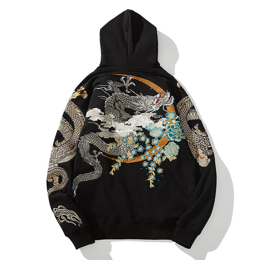 Men's Hoodie with Chinese Phoenix Embroidery Design