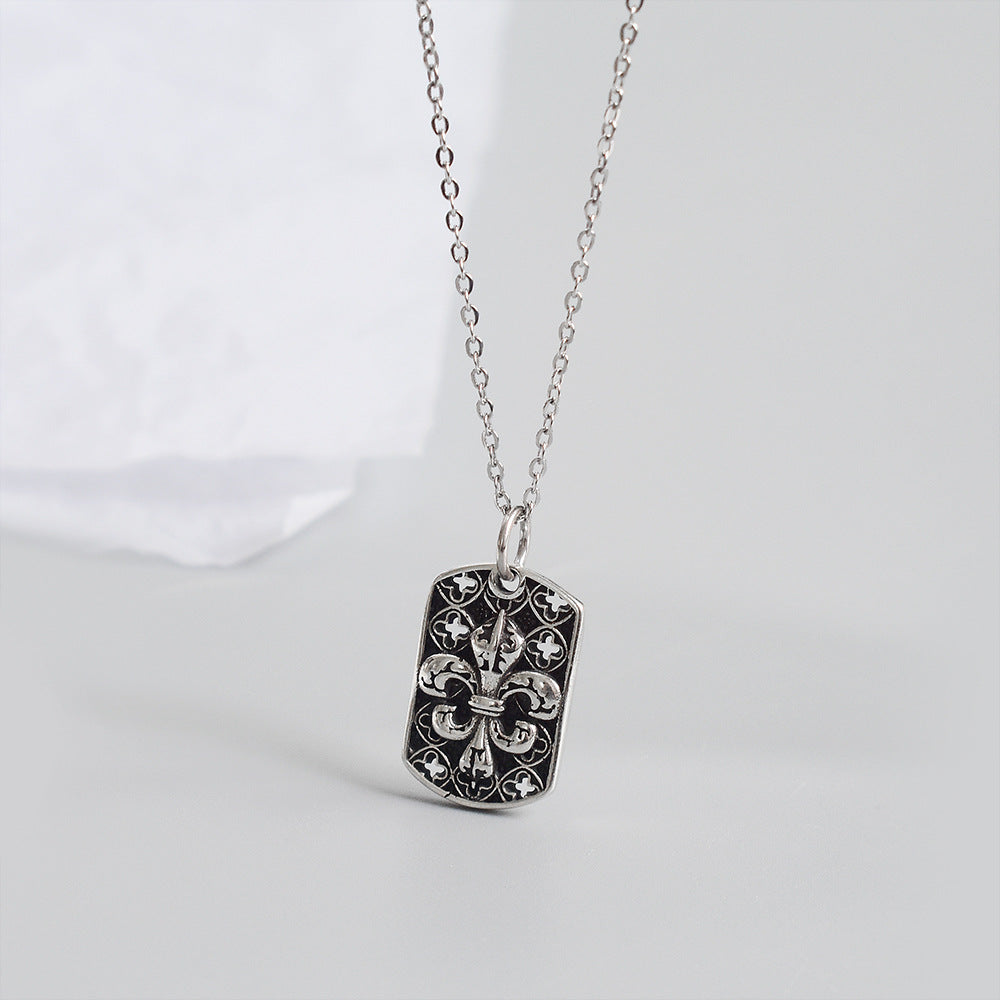 925 Sterling Silver Military Anchor Cross Pendant