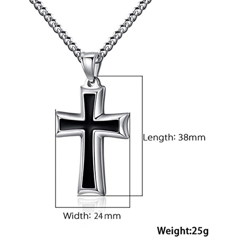 Minimalist stainless steel cross necklace