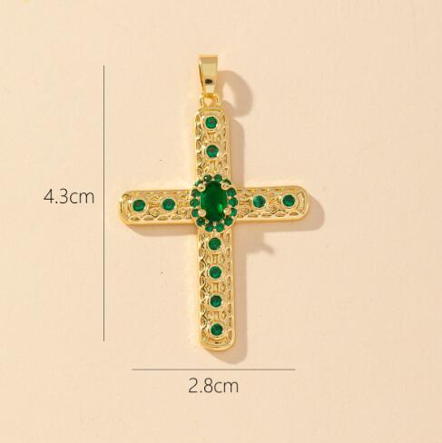 Silver cross stud earrings with diamonds